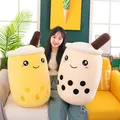 50/70cm Giant Size Bubble Tea Plushies Squishy Milk Tea Boba Pillow Peluche Ice Cream Fruits Juice