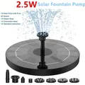 2.5W Solar Bird Bath Fountain Solar Fountain Pump for Bird Bath with 6 Nozzles Solar Powered Water