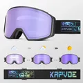 Kapvoe New Red Photochromic Men Winter Ski Goggles Color Snowmobile Anti-Fog Snowboard Goggles Women