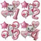 Marie Cat Balloons Rose Pink Girls Birthday Party Balloons Decoration Disney Marie Cat Animal Pet