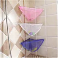 Baby Solid Colour Simple Bathroom Mesh Bag Child Bath Toy Storage Bag Net Suction Cup Baskets Wall