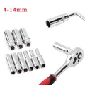 4-14mm Deep Socket 1/4inch Hex Socket Ratchet Wrench Drive Sockets Adapter Hand Tools For Impact