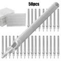 50PCS Clearly Long Tattoo Tips White Disposable Plastic Long Tattoo Tips Nozzle Tube for Tattoo