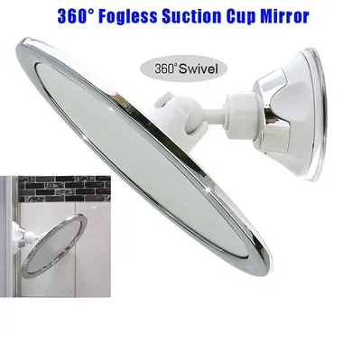 Fogless Makeup Mirror With Holder Suction Cup 360 Rotation Shower Shave Round Mirrors Bathroom Mirrors Washroom Fog Free New