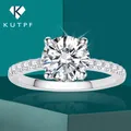 3CT Round brilliant Cut Moissanite Engagement Ring with Certificate D color Diamond Promise Wedding