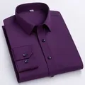 Men's Long Sleeve Fashion Shirt Designer Style Business Elastic Wrinkle Resistant Soft Comfortable
