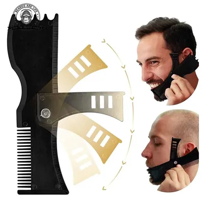1pcs Adjustable Beard Shaping Tool with Comb Beard Styling Template Tool for Trimming Hairline