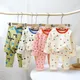 Autumn Winter Baby Sleepwear set Kids Comfortable Lycra Underwear 2pcs Set Children Shirts+Pants