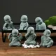 Little Buddhist Monks Figurine Buddha Stone Statue Tibetan Buddhism Zen Monk Garden Ornament