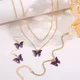 1Set Fashion Butterfly Necklace Jewelry Set Butterfly Earrings Necklace Bracelet Set For Women