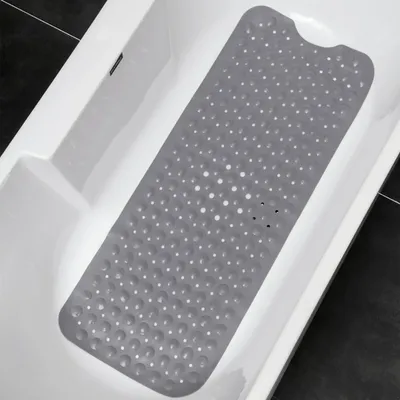 Non-Slip Bath Tub Shower Mat with Suction Cups,Machine Washable Bathroom Mats with Drain, Extra Large Bathtub Mat, 100x40cm