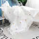 Winter Thick Embroidery White Muslin Cotton Blanket With Lace Baby Swaddle Quilt Comforter Princess