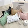 Fashion Embroidered Underarm Bag Women Mini Matte Leather Shoulder Bags Designer Clutch Messenger