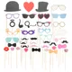 44-in-1 DIY Glasses Moustache Red Lips Bow Ties Hats On Sticks Wedding Birthday Party Photo Booth