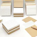 3 Packs Kraft Paper Sticky Note Pad Memo Note Pad With Grids Lines Perfect for Memo Notes&