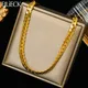 EILIECK 316L Stainless Steel Gold Color Flat Chain Necklace For Women Girl Fashion Choker Jewelry