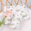 Elinfant Muslin Swaddle Blanket 100% cotton 120*110cm Baby Bath Towel Wrap Muslin Swaddle Blankets
