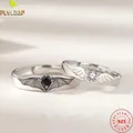 Real 925 Sterling Silver Jewelry Angel Demon Wings Couple Ring Platinum Plating Original Design