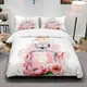 Custom Perfume Flower Bedding Set Luxury Double Duvet Quilt Cover Full Size Comforter Pillow Case