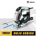 DEKO New Jig Saw Variable Speed ​Electric Saw with 1 Piece Blades/1 Metal Ruler/2 Carbon Brushes/1