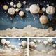 Mehofond Hot Air Balloon Photography Backdrops Starry Sky Cloud Photozone Background Newborn Baby
