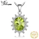 JewelryPalace 2.2ct Diana Natural Green Peridot 925 Sterling Silver Engagement Pendant Necklace for