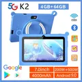 BDF K2 New 5G Kids Tablet 7 Inch Quad Core 4GB RAM 64GB ROM Android 9.0 Google Learning Education