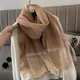 Fashionable Large Scarf Bright Crystal New Luxury Summer Beach Sun Protection Silk Scarves Women's