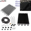 New 4/6/8 Row Oil Cooler Kit Radiator Car Transmission Aluminum Plate & Fin Oil Cooler Auto-Manual