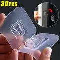 30/2Pcs Double Sided Adhesive Wall Hooks Transparent Strong Wall Mounted Wall Storage Hook Socket