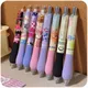 6pcs cute retro retractable gel pen 0.5mm fine nib cute black ink refill smooth writing suitable