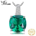 JewelryPalace Simulated Nano Green Emerald Created Ruby 925 Sterling Silver Pendant Necklace Women