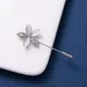 Trendy Opal Rhinestone Flower Long Needle Brooch For Women Vintage Butterfly Leaf Star Crown Lapel