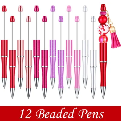 12Pcs Beaded Pen Gift Ballpoint Pen DIY Ballpoint Pens Office Birthday Gifts Ballpoint Pens Gel Pens Valentine's Day gift