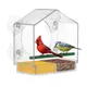 Window Bird Feeder Gram Reuse Tray House Shape Waterproof Transparent Squirrel Food Container