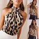 Sexy Off Shoulder Leopard Blouse Chiffon Women Halter Tops Summer 2012 Animal Print Casual Backless