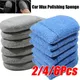 2/4/6Pcs Soft Microfiber Car Wax Applicator Mitts Polishing Sponge Wax Foam Car Wax Applicator Pad