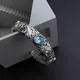 New 925 Sterling Silver Treasure Blue Purple Stone Bracelet Bangle For Woman Girl Fashion Jewelry