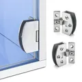 Glass Door Hinge Cupboard Display Cabinet Gate Clamp Punch-free Wine Cabinet Glass Hinge Furniture