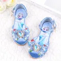 Disney Girls' Sandals Fashion Baby Princess Elsa Frozen Blue Red Rhinestone Shoes Children's Summer