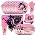 Messi Miami Football Fiesta Party Decoration Disposable Tableware Cup Plate Tablecloth Kid Boy Adult