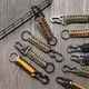 Outdoor Keychain Ring Camping Carabiner Military Paracord Cord Rope Camping Survival Kit Emergency