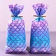 25/50 Mermaid Party Candy Gift Bags Biscuit Packing Bag Mermaid Tail Gift Bag for Guest Girl