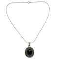 Onyx pendant necklace, 'Tradition'