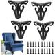 Pieces Furniture Sofa Legs, Sofa Legs, Modern Sofa Legs, tv Cabinet Legs, Bed Legs, for Cabinet, Sofa, Table Dresser(Black)