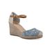 Women's White Mountain Mamba Espadrilles by White Mountain in Blue Floral Denim (Size 6 1/2 M)