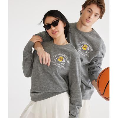 Aeropostale Mens' Los Angeles Lakers Crew Sweatshirt - Grey - Size M - Cotton