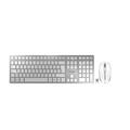 CHERRY DW 9100 SLIM Wireless Ergonomic Keyboard and Mouse Set, QWERTY (UK), Silver/White