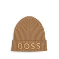 Logo-embroidered rib-knit beanie hat in virgin wool