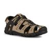 Sandale GEOX "UOMO SANDAL STRADA C", Herren, Gr. 45, schwarz (helltaupe, schwarz), Lederimitat, Textil, klassisch, Schuhe, Sommerschuh, Klettschuh, Outdoorsandale, mit Lederfußbett